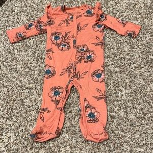 Jessica Simpson pink and blue floral soft footie